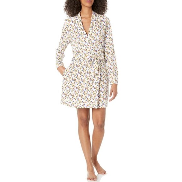 COSABELLA 'Ski Trip' Holiday Lights Printed Pima Cotton Blend Robe Multicolor